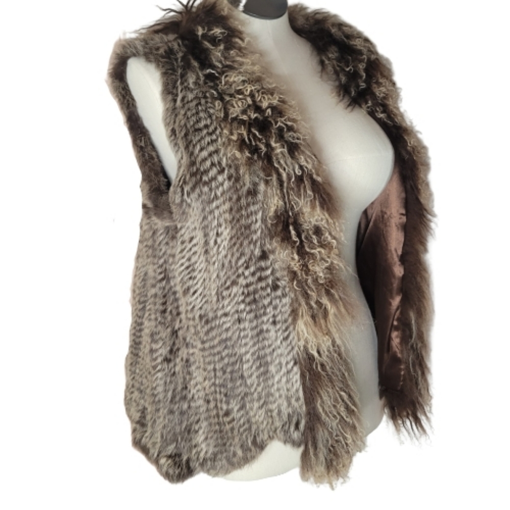 Luxury Rabbit and Mongolian Sheep Fur Vest